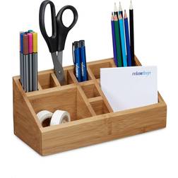 Relaxdays Bamboo Desk Organiser, Pencil