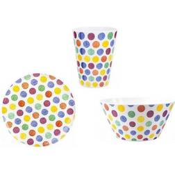 The Home Fusion Company Coloured Spot Melamine Cup Bowl Or Plate Or Set/Spots Plate