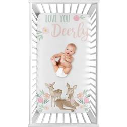 Sweet Jojo Designs Woodland Deer Floral Girl Photo Op Fitted Crib