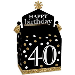 Adult 40th Birthday Gold Treat Box Party Favors Birthday Party Goodie Gable Boxes Set of 12