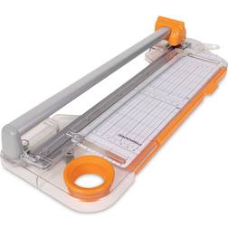 Fiskars Rotary Bypass Paper Trimmer, White/Orange