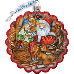 EK G.DeBrekht 759-039 Santas Arrival Wreath Christmas Tree Ornament