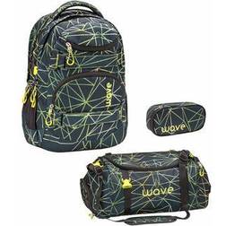 Wave Infinity Schulrucksack-Set 3tlg Stripes Green