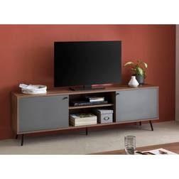 SalesFever Lowboard, grau/walnussfarben Fernsehschrank