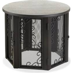 Richell Accent Pet Crate Wood Brown/Gray, H 26.0 W 26.0 D