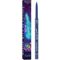 Rude City of Flashing Lights Micro Retractable Liner Wavy Navy