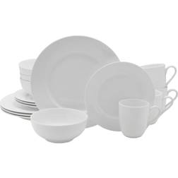 Fitz and Floyd Everyday White Classic Rim 16 Service For 4 Dinner Set