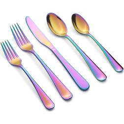 Cambridge Silversmiths Rhiannon Rainbow Mirror Rainbow Cutlery Set