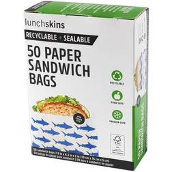 Lunchskins Recyclable + Sealable Paper Sandwich Plastic Bags & Foil 6pcs