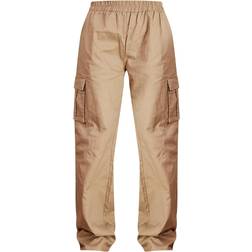 PrettyLittleThing Wide Leg High Waisted Cargo Trousers - Stone