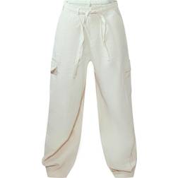 PrettyLittleThing Baggy Low Rise 90's Cargo Trousers - Cream