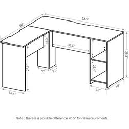 Furinno Indo L-Shaped Writing Desk