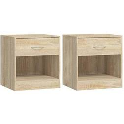 vidaXL Drawer Bedside Table 30.5x36.5cm 2pcs