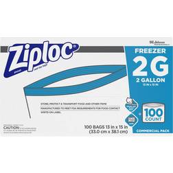 Ziploc SC Johnson Professional Freezer Organization Double 2 Gallon, 100 Count Plastic Bag & Foil