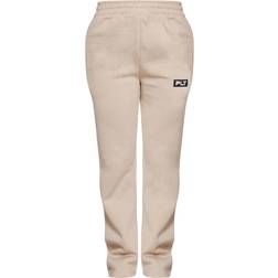 PrettyLittleThing Logo Badge Detail Straight Leg Joggers - Sand