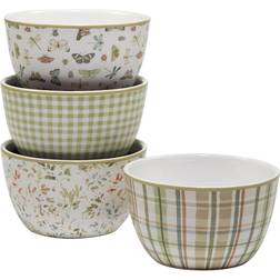 Certified International Green Fields Set of Ice Cream Dessert Bowl 4