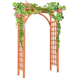 Costway Premium Wooden Cedar Arbor Arch Pergola Trellis Wood Garden Yard Lattice