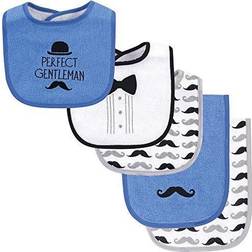 Hudson Baby Boys' Bibs Perfect Perfect Gentleman Bib & Burp Cloth Set