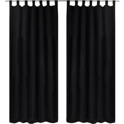 vidaXL 2x Micro-Satin Curtains with Loops 140x225cm