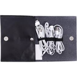 Bey-Berk Leatherette Travel Charger Case & Accessories Pouch