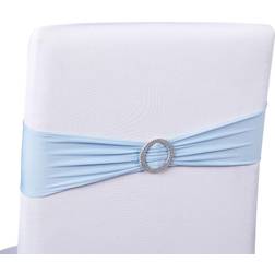 Juvale Light Blue Chair Sashes with Buckles for Wedding Reception, Baby Shower, Birthday Party 50 Pack