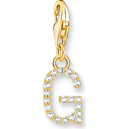 Thomas Sabo Gold Plated Zirconia Letter Charm