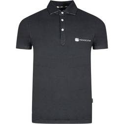 Aquascutum Aldis Crest Block Logo Polo Shirt - Black