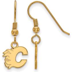 LogoArt Women's Calgary Flames Gold Plated Dangle Earrings