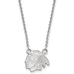 LogoArt Women's Chicago Blackhawks Sterling Silver Pendant Necklace