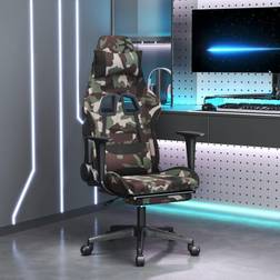 vidaXL Gaming Chair with Footrest Camouflage and Black Fabric