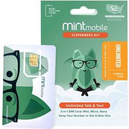 Mint Mobile 3 Month Unlimited Plan SIM Kit