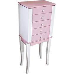 Mele & Co Louisa Girl's Pink Wooden Jewelry Armoire