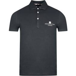 Aquascutum London Bold Logo Polo Shirt - Black