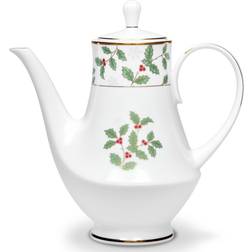 Noritake Holly & Berry Gold Coffee Server Teapot