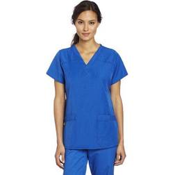 WonderWink Women's Four Stretch Sporty V-Neck Scrub Top, Royal, 4X-Large