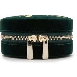Zoe Round Travel Jewelry Case FOREST GREEN