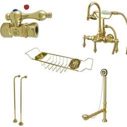 Kingston Brass CCK7T2SS-TC Vintage Gooseneck Tub Clawfoot Tub Filler Shower