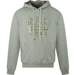 Aquascutum Check Aldis Crest Hoodie - Grey