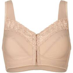 Miss Mary Broderie Anglaise Front Buttoned Bra - Beige