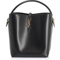 Saint Laurent Leather Monogram Bucket Bag Black/Light Bronze