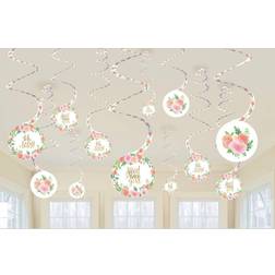 Amscan 269726 Floral Baby Swirl Decorations 12 Piece