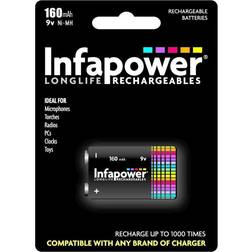 Infapower B007 Rechargeable 9v Ni-MH Batteries 160mAh