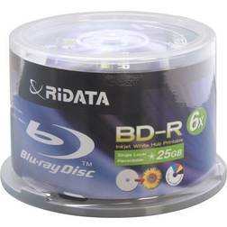 RiData 25GB 6X BD-R Inkjet Printable 50 Packs Cake Box Model BDR-256-RDIWN-CB50