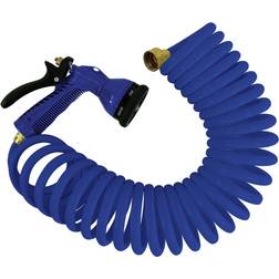 Whitecap 50&39; blue coiled hose nozzle