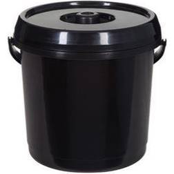 Whitefurze 14L Black Bucket with Lid for Multi Purpose Use