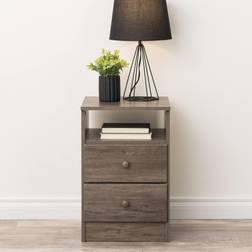 Prepac Astrid Drifted Finish 2-Drawer Bedside Table