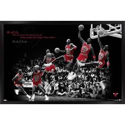 Trends International Jordan Chicago Bulls 35.75'' 24.25'' Fly Framed Art