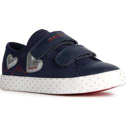 Geox JR CIAK Girl Sneaker, Navy/Silver