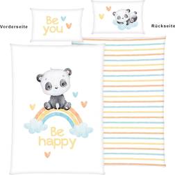 Baby Best Renforcé Wende-Bettwäsche Regenbogen Panda 40x60