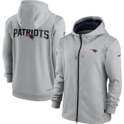 Nike Men's New England Patriots Therma-FIT Full-Zip Grey Hoodie, Medium, Gray
